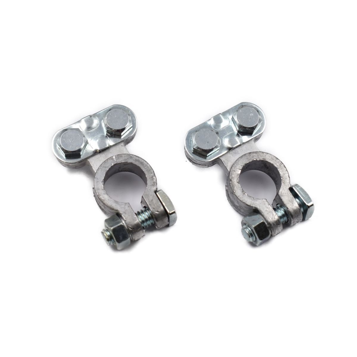 BATTERY CLAMPS UNIVERSAL FOR NORMAL POLES Extra info: Set of 2 pieces DIN poles (16 and 18 mm)
