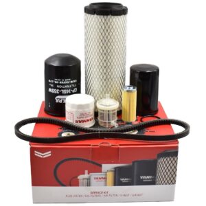 Service kit Yanmar SA221 Inhoud kit: Luchtfilter Brandstoffilters (2 stuks) O-ring brandstoffilter Motoroliefilter Hydrauliekfilter Hydrostaatfilter V-snaar